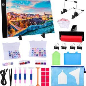183PCS A4 Diamond Painting Light Pad Kit, Light Board for Diamond Painting Acces